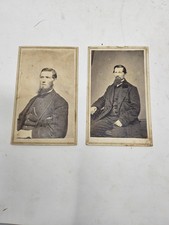 2 Antique 1800s  Men In Suits  CDV Photo Card – Original  Portrait Photography picture