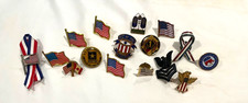 Vintage American Flag Pin Collection Patriotism Lot Of 16 Americana Lot picture