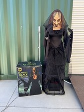 Spirit Halloween Flaming Black Widow Animated Witch 2015 with BOX RARE picture