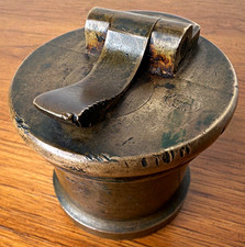 Antique 19thC French Brass Inkwell Morgmain Paris Captains Nautical Stamp