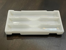 2 Vintage American Cabinet Co Two Rivers Milk Glass Dental Drawer Trays #18 picture