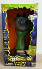 Vintage Spooky Time Animated Eyeball Halloween Prop Works Tested picture