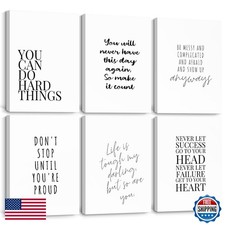 Office Inspirational 12x16 Inch Wrapped Canvas Set of 6 picture