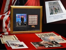 9/11 RUDY GIULIANI Signed Autograph U.S. Fireman STAMPS, TIME Newspaper UACC COA picture