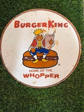 Burgerking Porcelain Advertising Sign 12'' Inches picture