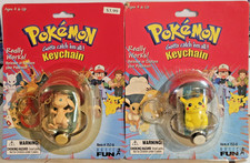 Vintage Pokemon Pokeball Keychain Sealed Lot PIKACHU 1999 MEW 2000 Basic Fun New picture