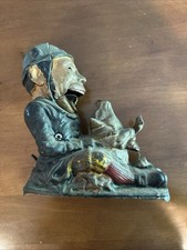 Vintage Patty and the Pig Cast Iron Mechanical Bank  Book Of Knowledge No Trap picture