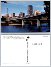 1985 Calgary Transit LRT Train Bow River Bridge Canada Postcard picture