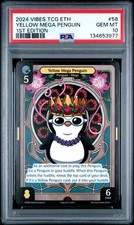 2024 VIBES TCG ENTER THE HUDDLE 1ST EDITION #58 YELLOW MEGA PENGUIN PSA 10 picture