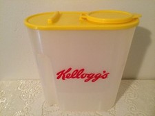 VTG 1996 Kelloggs Cereal Storage Container Fresh Keeper Plastic Yellow LId picture