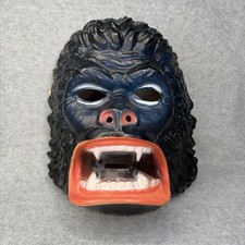 Vintage Gorilla King Kong Halloween Mask Plastic 70s Ben Cooper Costume picture