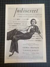 Rare Vintage 1931 “Indiscreet” Film Print Ad - Gloria Swanson picture