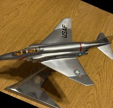 Vintage FoMaer Aluminum USAF 1960's F-4 Phantom Desk Top Aircraft Airplane picture