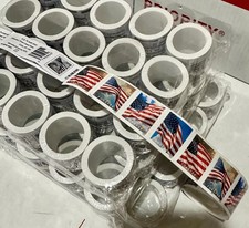 5 rolls of 100 USPS postage stamps, totaling 500 pieces picture