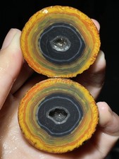 1Pair China Agate Hebei xuanhua natural Crystal Geodes collectible 72g A31 picture