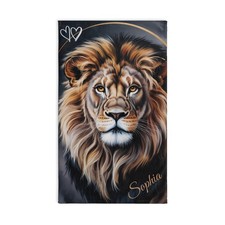 Personalized Lion Hand Towel for Women Custom Name Dark Luxury Bathroom Gift picture