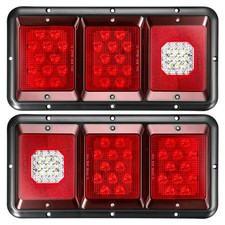 Partsam 2Pcs LED Triple Tail Lights 45 LEDs, Rectangle Vertical or Horizontal Mo picture