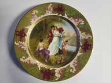 Antique Royal Vienna Hand Painted Charger Plate Couple and Muses Austria picture