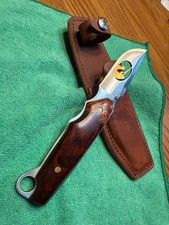 Custom Cutout BUCK Knives 403 Big Sky Fixed Blade Knife Gold Plated Hunter USA picture