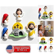 5-Piece Christian Fridge Magnets, Jesus Resurrection Easter Decor picture