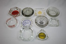 10 Vtg 1960s 1970s Glass Ashtrays Advertising Hotel & Restaurants picture