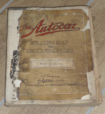 Rare Antique Large ‘The Autocar Folding Map of England & Wales’ Published 1920’s picture