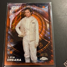⭐️ 2026 Topps Chrome Star Wars #183 Leia Organa Orange Refractor 16/25 RARE   picture