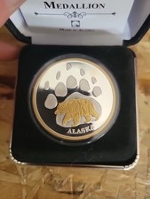 Rare Alaska Mint Grizzly Bear Alaska Medallion in Display Case/Box w/ Paperwork picture