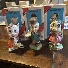 ALPA Elmer Fudd, Porky and Petunia Pig Carosello Decanters Italy Ceramic picture