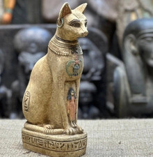 Egyptian Artifacts A Rare Authentic Pharaonic Statue Egyptian Goddess Bastet Bc picture
