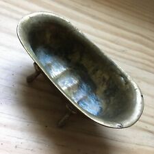 Vintage 1920s Miniature Brass Bathtub Clawfoot Tub Trinket / Soap Dish 5.25