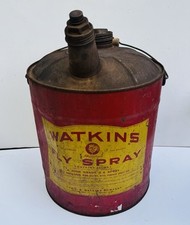 Vintage R.J. Watkins Fly Spray Metal Can Advertising 5 Gallon Winona Minnesota picture
