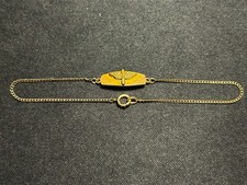 WW2 Aviation Ankle Bracelet 1/20th 10 GF Balfour Named  picture