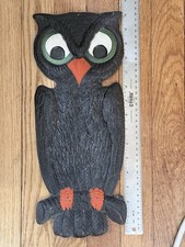 Perched Owl Antique Vintage Halloween German Die Cut 15.5” Embossed Pulp picture