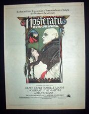 Nosferatu The Vampire National Release 1979 Poster Type Movie Advert, Promo Ad picture
