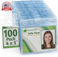 Horizontal Card Protector with Soft Edge (Large 4x3, 100 Pack) Clear Pl picture