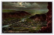 Birds Eye View Of Golden At Night, Colorado CO Postcard picture
