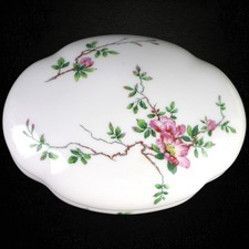 Vintage Haviland Limoges Eglantine Trinket Box France Pink Floral Porcelain picture