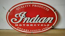 Indian Motorcycle Porcelain Enamel Sign 24 x 16 Inches picture