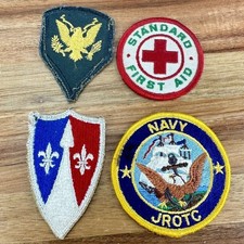 VTG 60's & 70's Military (Set Of 4) Army Navy Patches Vietnam WW2 USA European picture
