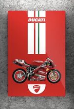 Large 18” Premium Quality  Red Ducati Motorcycle Italian Racing Garage Sign picture