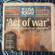 USA TODAY Newspaper September 12, 2001