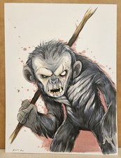 Original PLANET OF THE APES Villain Ape KOBA Comic ART Drawing by CHRIS UMINGA picture