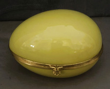 Nice Vintage CHAMART FRANCE Yellow Egg Shaped Trinket Box picture