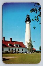 Racine WI-Wisconsin, Wind Point Lighthouse, Vintage PC Souvenir History Postcard picture