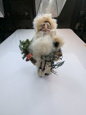 RARE Karen Kentermann Handcrafted Santa Claus Figure Folk Art Rustic Christmas15 picture