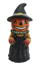 Vintage Style Pumpkin Head Pumpkin Witch Resin Figurine Halloween Decor 12
