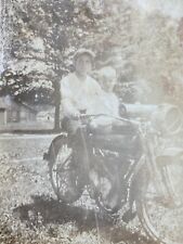 Motorcycle Yale Bike Two Boys on Vintage Motorbike Original Vintage Photo picture