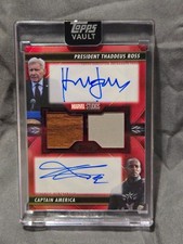 2026 Topps Marvel Vault Dual Auto Relic Harrison Ford / Anthony Mackie Red /5 picture