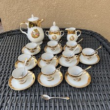 Vintage Richard Ginori Gold Courting Couple Tea set Service For 10(23 Pieces ) picture
